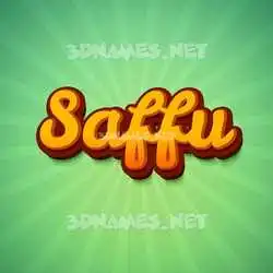 saffu in Green Rays style - 3D name wallpaper