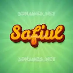 safiul in Green Rays style - 3D name wallpaper
