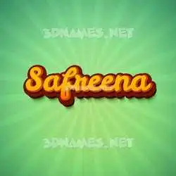 safreena in Green Rays style - 3D name wallpaper