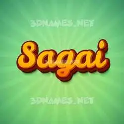 sagai in Green Rays style - 3D name wallpaper