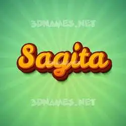 sagita in Green Rays style - 3D name wallpaper
