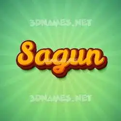 sagun in Green Rays style - 3D name wallpaper
