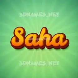 saha in Green Rays style - 3D name wallpaper