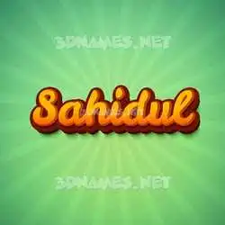 sahidul in Green Rays style - 3D name wallpaper