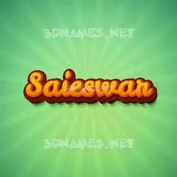 saieswar in Green Rays style - 3D name wallpaper