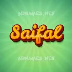 saifal in Green Rays style - 3D name wallpaper