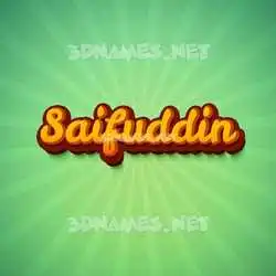 saifuddin in Green Rays style - 3D name wallpaper
