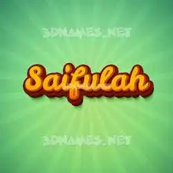 saifulah in Green Rays style - 3D name wallpaper