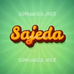 sajeda in Green Rays style - 3D name wallpaper