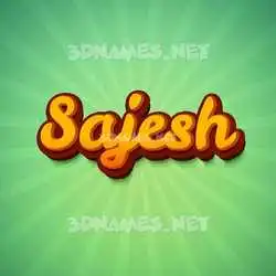 sajesh in Green Rays style - 3D name wallpaper
