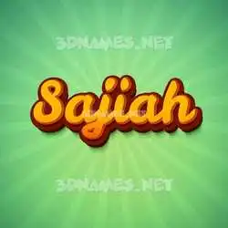 sajiah in Green Rays style - 3D name wallpaper