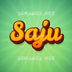 saju in Green Rays style - 3D name wallpaper