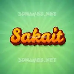 sakait in Green Rays style - 3D name wallpaper