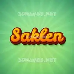 saklen in Green Rays style - 3D name wallpaper