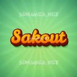 sakout in Green Rays style - 3D name wallpaper