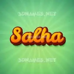 salha in Green Rays style - 3D name wallpaper