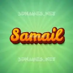 samail in Green Rays style - 3D name wallpaper