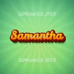 samantha in Green Rays style - 3D name wallpaper