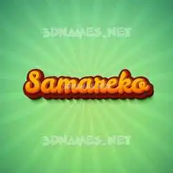 samareko in Green Rays style - 3D name wallpaper