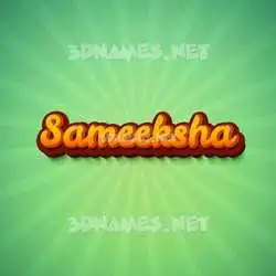 sameeksha in Green Rays style - 3D name wallpaper