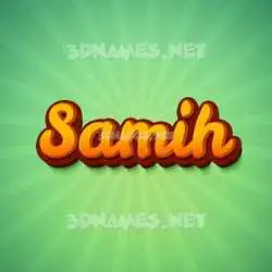 samih in Green Rays style - 3D name wallpaper