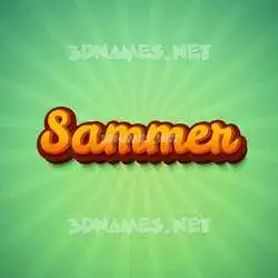 sammer in Green Rays style - 3D name wallpaper
