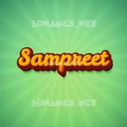 sampreet in Green Rays style - 3D name wallpaper