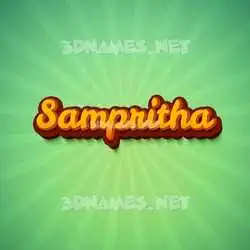 sampritha in Green Rays style - 3D name wallpaper