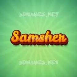 samsher in Green Rays style - 3D name wallpaper