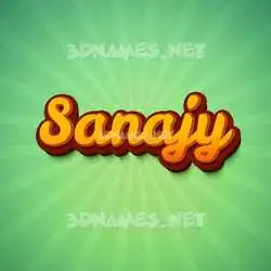 sanajy in Green Rays style - 3D name wallpaper