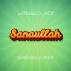 sanaullah in Green Rays style - 3D name wallpaper