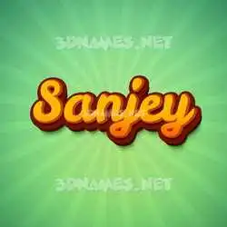sanjey in Green Rays style - 3D name wallpaper