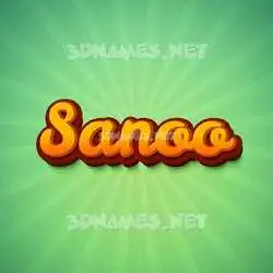 sanoo in Green Rays style - 3D name wallpaper