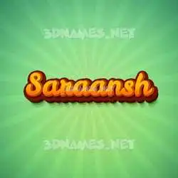 saraansh in Green Rays style - 3D name wallpaper