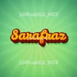 sarafraz in Green Rays style - 3D name wallpaper