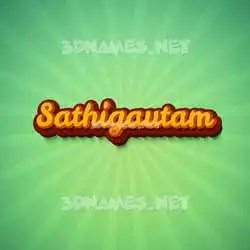 sathigautam in Green Rays style - 3D name wallpaper