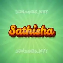 sathisha in Green Rays style - 3D name wallpaper