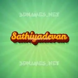 sathiyadevan in Green Rays style - 3D name wallpaper