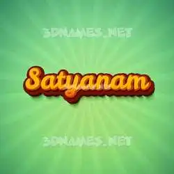 satyanam in Green Rays style - 3D name wallpaper