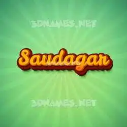 saudagar in Green Rays style - 3D name wallpaper