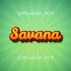savana in Green Rays style - 3D name wallpaper