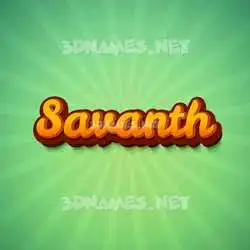 savanth in Green Rays style - 3D name wallpaper