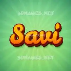 savi in Green Rays style - 3D name wallpaper