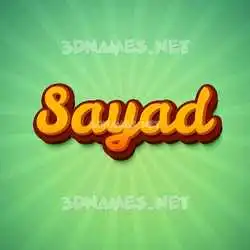 sayad in Green Rays style - 3D name wallpaper