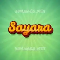 sayara in Green Rays style - 3D name wallpaper