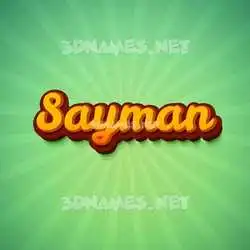 sayman in Green Rays style - 3D name wallpaper