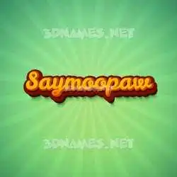 saymoopaw in Green Rays style - 3D name wallpaper