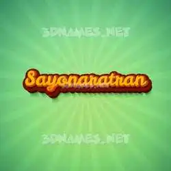 sayonaratran in Green Rays style - 3D name wallpaper