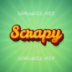 scrapy in Green Rays style - 3D name wallpaper