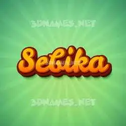 sebika in Green Rays style - 3D name wallpaper